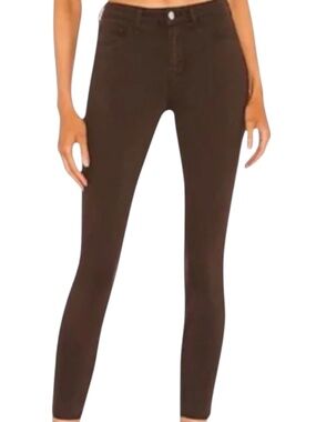 L'AGENCE Margot High Rise Skinny Jeans Cocoa Brown Size 27 Stretch Denim
